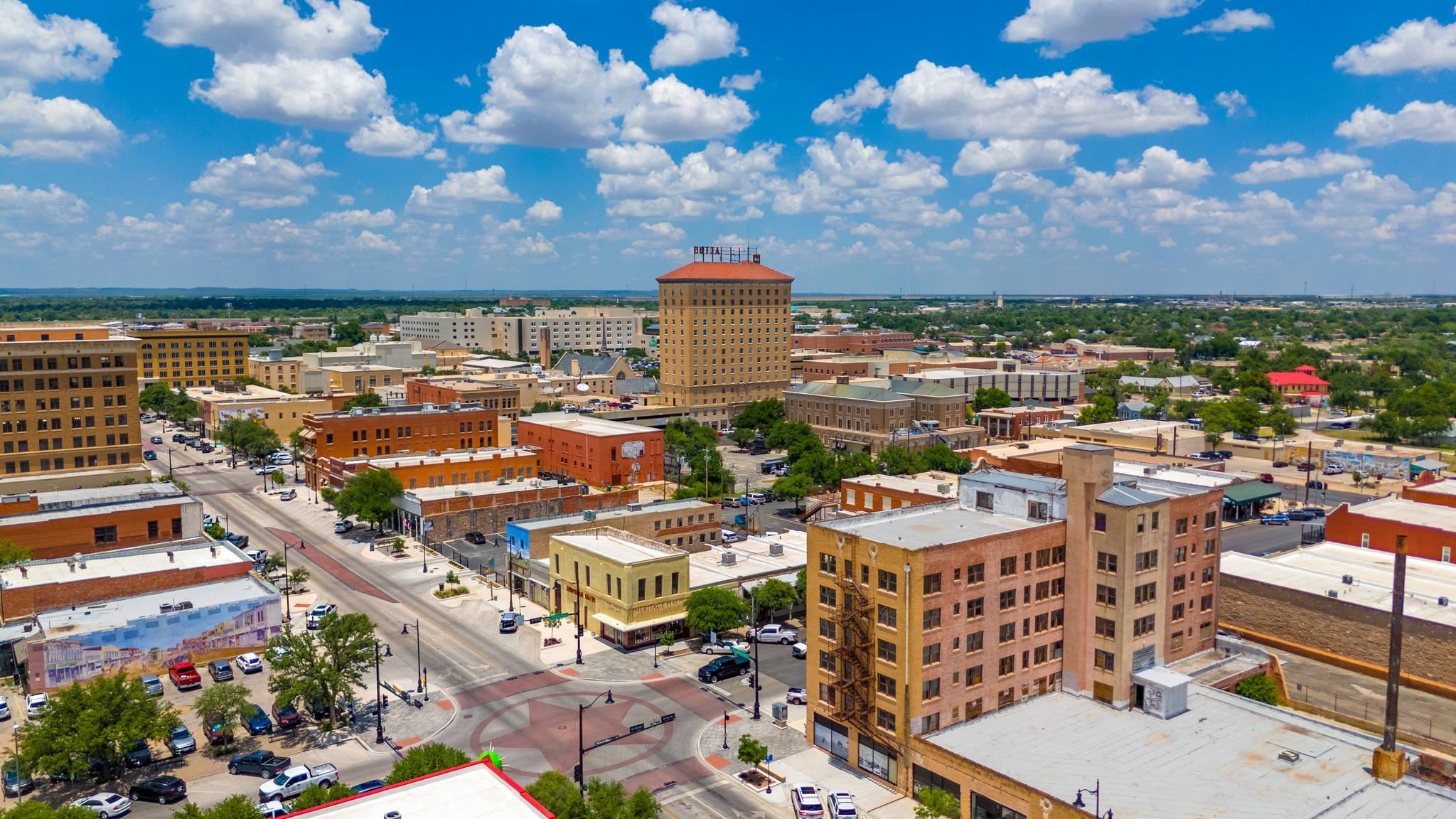 Aerial view of San Angelo and Concho Valley, Texas