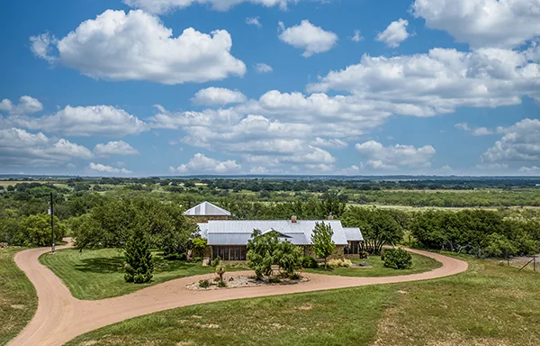 Aerial real estate photography of a residential property in San Angelo, Texas